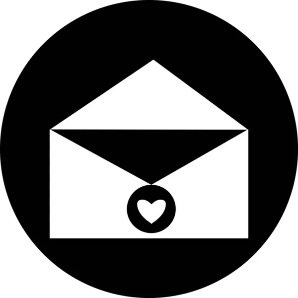 Email Ícone Círculo Preto Pictograma Envelope Aberto Símbolo Mail Mail — Vetor de Stock