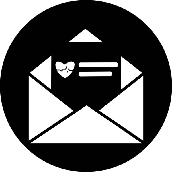 Email Cercle Noir Icône Pictogramme Enveloppe Ouverte Symbole Courrier Mail — Image vectorielle