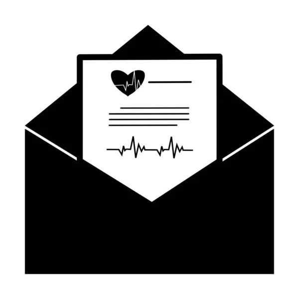 Mail Ikon Nyitott Boríték Piktogram Levél Szimbólum Mail Üzenetküldés Mail — Stock Vector