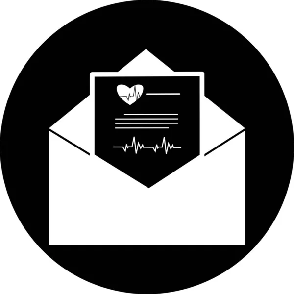 Email Ícone Círculo Preto Pictograma Envelope Aberto Símbolo Mail Mail —  Vetores de Stock