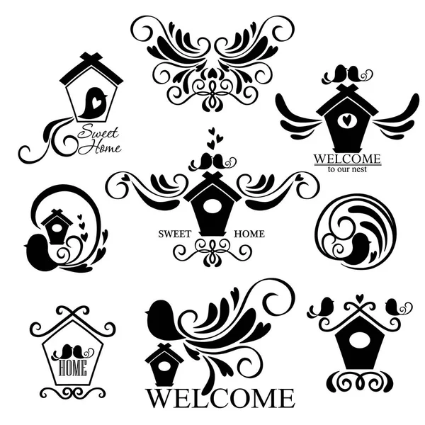 Icons set of decorative elements — Stock Vector