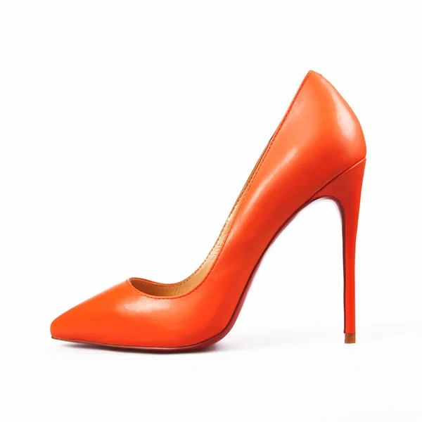 Orange high heels pump shoes — Stock Photo, Image