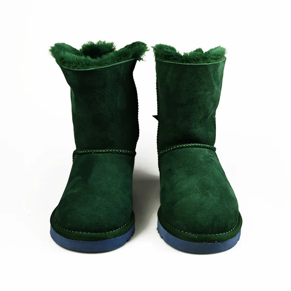 Inverno sapatos verdes — Fotografia de Stock