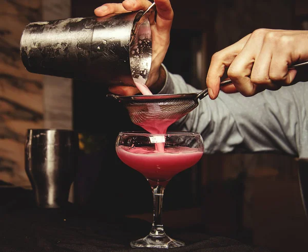 Bartender making a cocktail