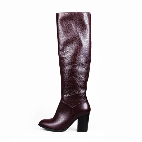Homokos barna magas boot elszigetelt fehér background — Stock Fotó