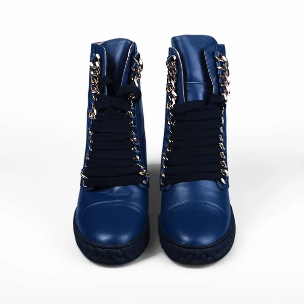 Female blue boots — Stock Photo, Image