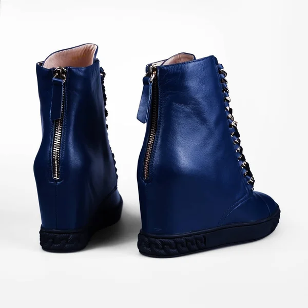 Female blue boots — Stock Photo, Image