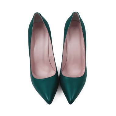 beyaz arkaplanda mavi ayakkabılar