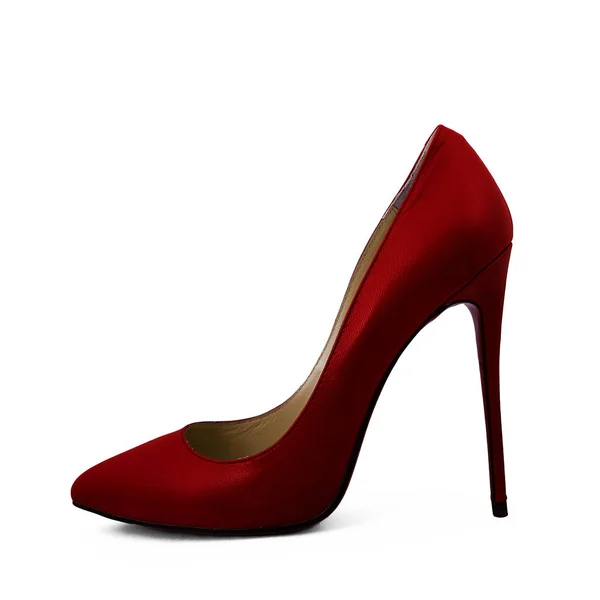 Üzerinde beyaz izole kırmızı ayakkabılar — Stok fotoğraf