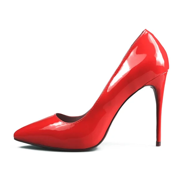Pár piros női cipő — Stock Fotó