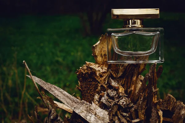 Parfüm auf Holzgrund — Stockfoto