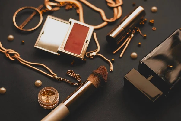 Brosses et outils de maquillage professionnels, kit de produits de maquillage — Photo