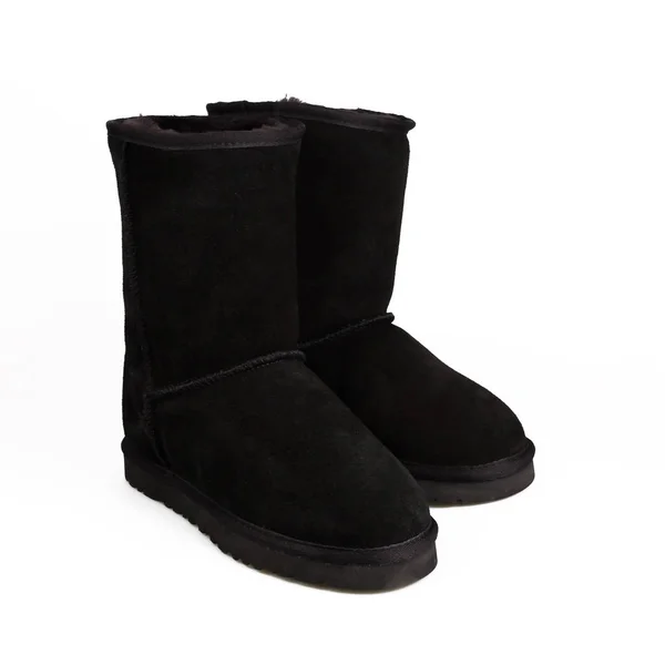 Botas de inverno da moda isolado no fundo branco — Fotografia de Stock