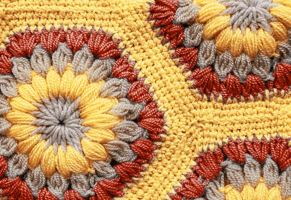 Gebreide textiel tapijt patroon macro. — Stockfoto
