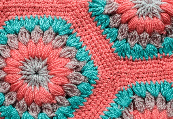 Gebreide textiel tapijt patroon macro. — Stockfoto