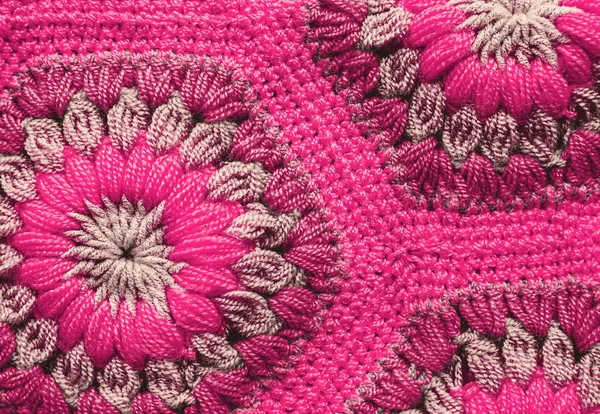 Knitted textile carpet pattern macro. — Stock Photo, Image