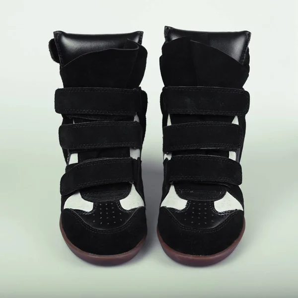 Luxurious black female sneaker — Stock Photo, Image