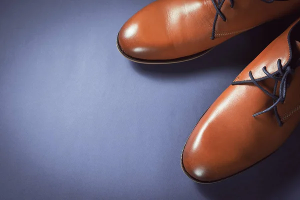 Buty męskie skórzane brązowe — Zdjęcie stockowe