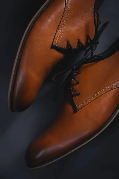 Sapatos masculinos castanhos elegantes — Fotografia de Stock