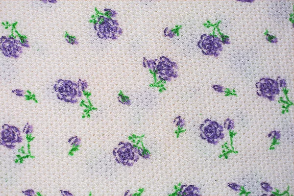 带紫色小花的面料背景 — 图库照片