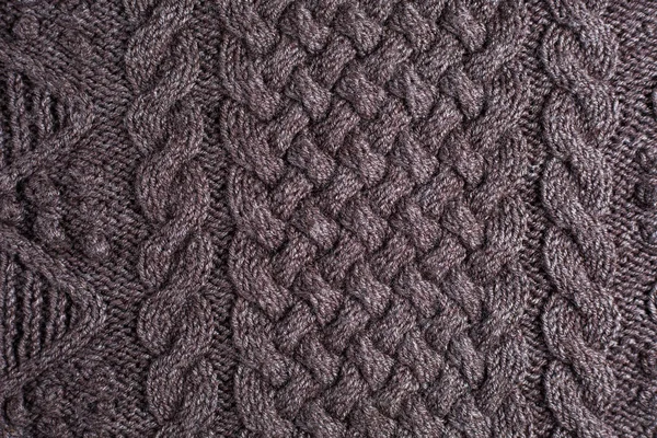 Winterpullover im Design. graue Strickwolle Textur Hintergrund — Stockfoto