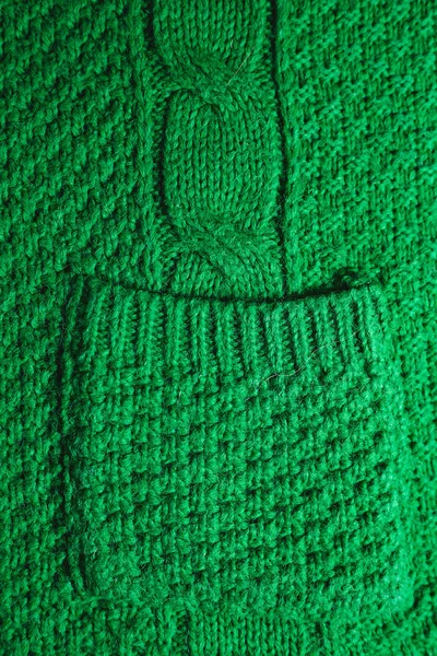 Winter Sweater Design. green knitting wool texture background