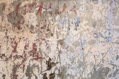 Eski boya duvar kırık. Paslı doku. 