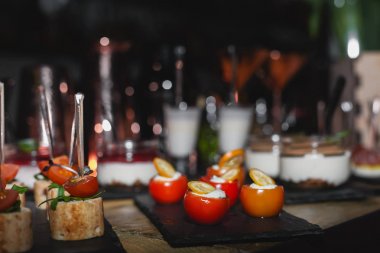 Abur cubur. tablo açık büfe. besleme Restoran.