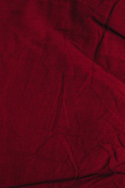 Kırmızı buruşuk kumaş doku