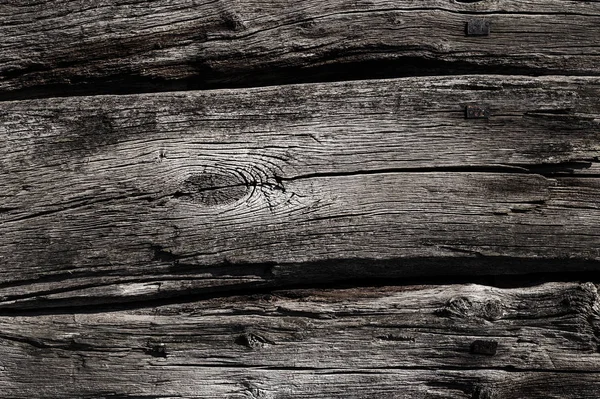 Textura de madeira cinza de decks em uma plataforma de pesca — Fotografia de Stock