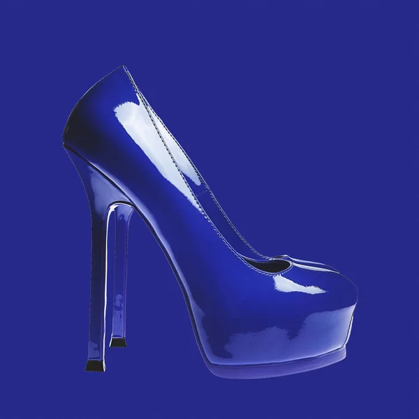Blaue Damenschuhe — Stockfoto