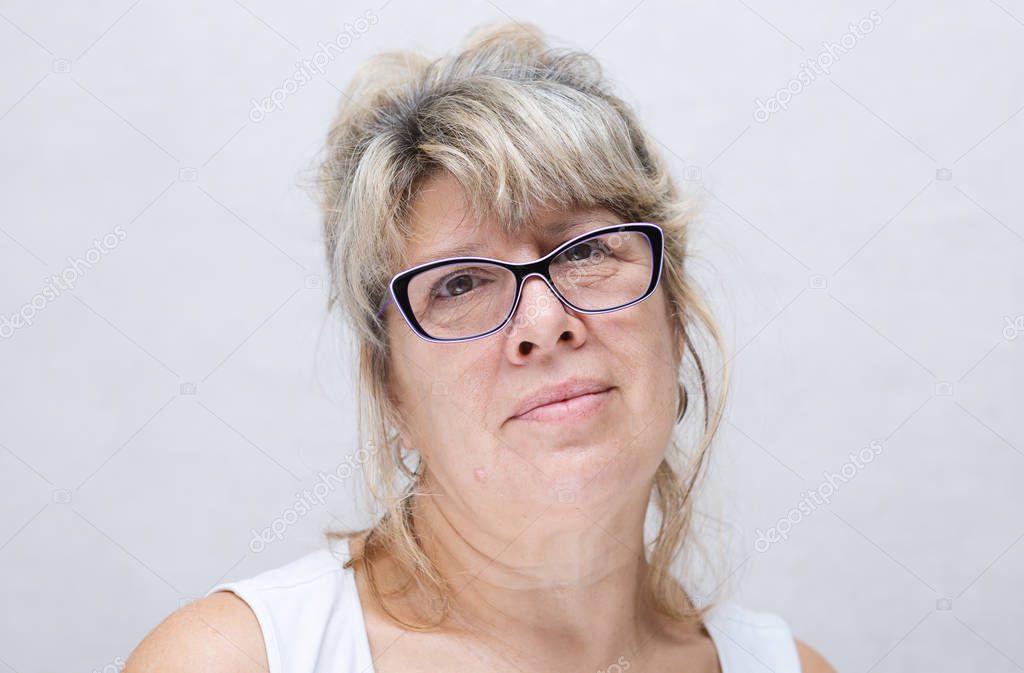 Old woman with glasses