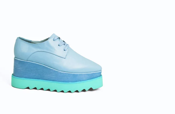 Stylish female blue shoes — Stock Photo, Image