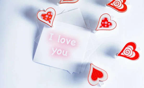 Lettering I love you on paper sticker — Foto Stock