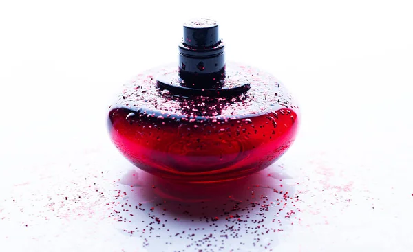 Female Red Perfume White Background — Stock Photo, Image