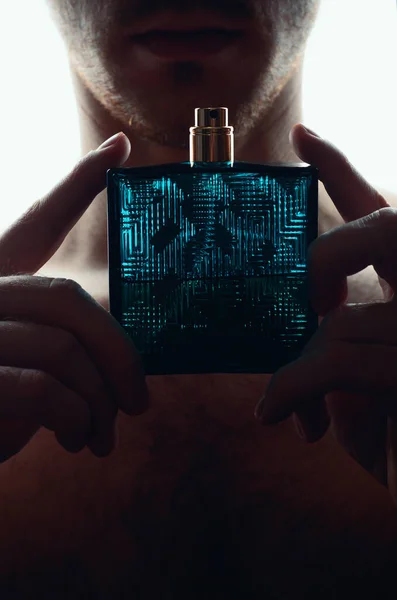 Man Perfume White Background — Stock Photo, Image