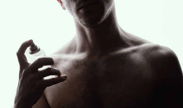 Man Perfume Light Background — Stock Photo, Image