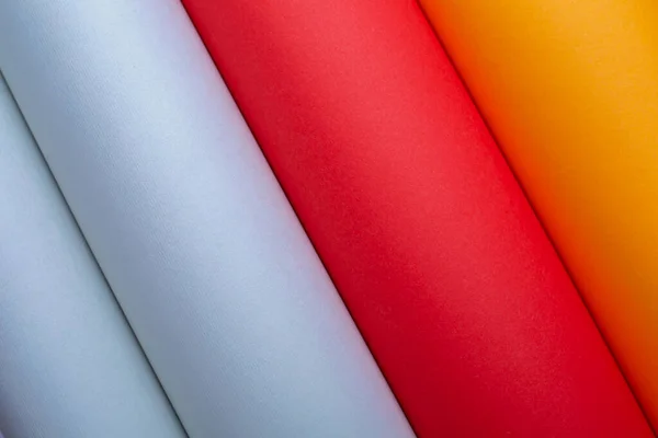 Papier Couleur Roulé Empilé Papier Sur Fond Multicolore — Photo