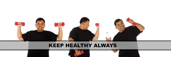 Beyaz üzerine yalıtılmış metinle çalışan bir adam seti