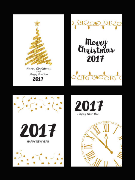 Collection of gold texture Christmas and New Year 