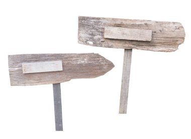 eski ahşap okları yol işareti izole