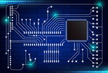 elektronik devre kartı işlemcisi arka plan ile closeup