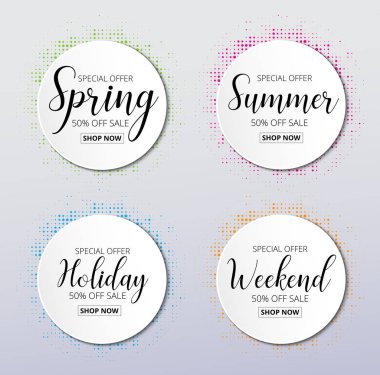 Satış promosyon afiş noktalı resim efekti arka plan