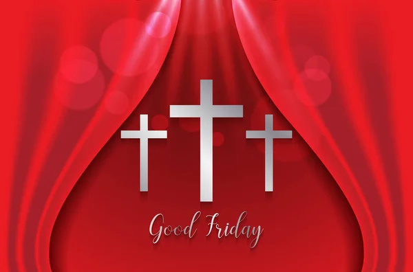 Good Friday. Background with silver cross — Stock Vector