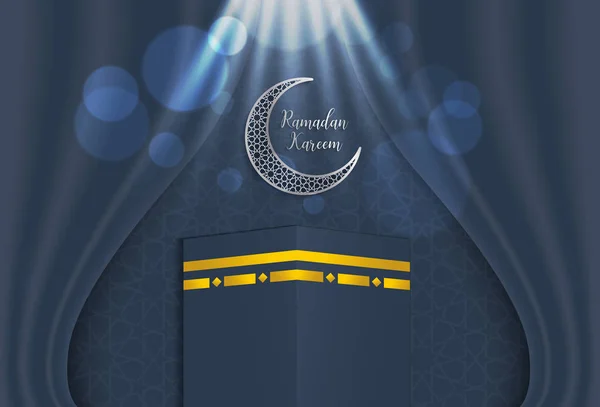 Vector de fondos de ramadán, kareem de Ramadán con kaaba — Archivo Imágenes Vectoriales