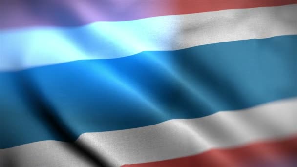 Nahaufnahme Der Thailändischen Flagge Welligen Hintergrund — Stockvideo