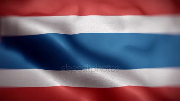 Lähikuva Thaimaan Lippu Aaltoilu Tausta — kuvapankkivideo