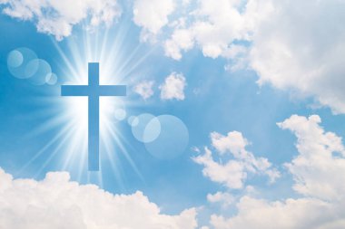 Hıristiyan çapraz parlak parlar 