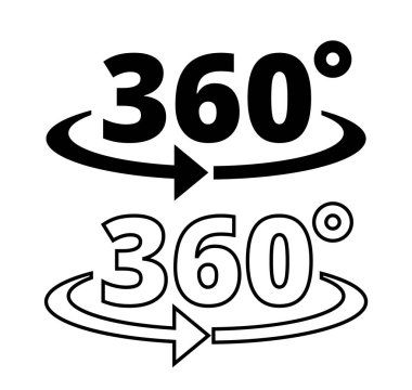 360 derece görünüm simgesi dış hat vuruşu