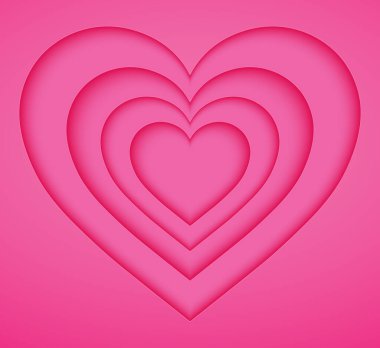 Pink heart paper blank background, origami and valentines day 